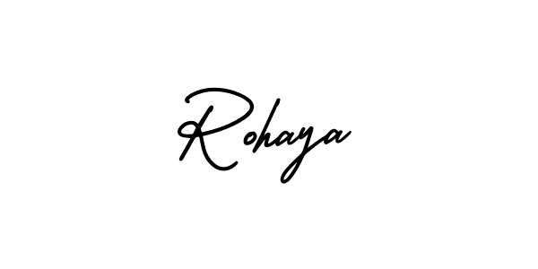 You should practise on your own different ways (AmerikaSignatureDemo-Regular) to write your name (Rohaya) in signature. don't let someone else do it for you. Rohaya signature style 3 images and pictures png