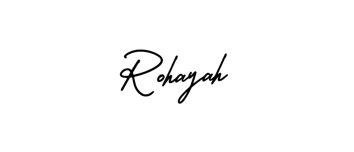 How to make Rohayah name signature. Use AmerikaSignatureDemo-Regular style for creating short signs online. This is the latest handwritten sign. Rohayah signature style 3 images and pictures png