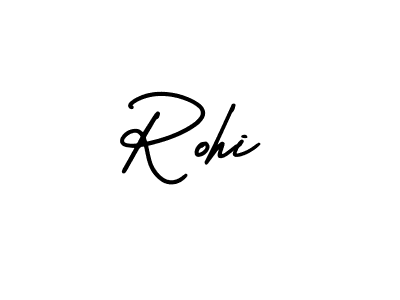 You should practise on your own different ways (AmerikaSignatureDemo-Regular) to write your name (Rohi) in signature. don't let someone else do it for you. Rohi signature style 3 images and pictures png