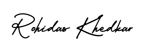 The AmerikaSignatureDemo-Regular typeface gives name Rohidas Khedkar a refined look. Suitable for certificates, diplomas, and official verification. Rohidas Khedkar signature style 3 images and pictures png