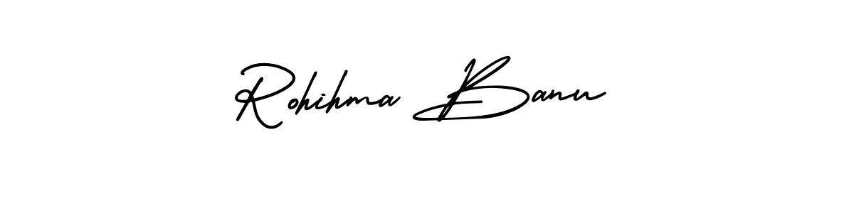 How to make Rohihma Banu name signature. Use AmerikaSignatureDemo-Regular style for creating short signs online. This is the latest handwritten sign. Rohihma Banu signature style 3 images and pictures png