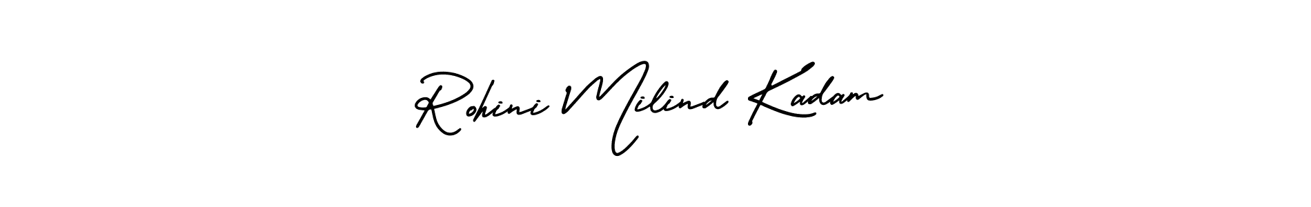 AmerikaSignatureDemo-Regular is a professional signature style that is perfect for those who want to add a touch of class to their signature. It is also a great choice for those who want to make their signature more unique. Get Rohini Milind Kadam name to fancy signature for free. Rohini Milind Kadam signature style 3 images and pictures png