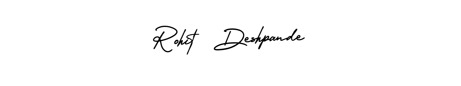 You should practise on your own different ways (AmerikaSignatureDemo-Regular) to write your name (Rohit  Deshpande) in signature. don't let someone else do it for you. Rohit  Deshpande signature style 3 images and pictures png