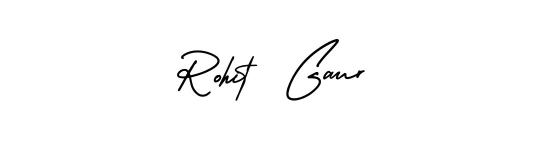 The best way (AmerikaSignatureDemo-Regular) to make a short signature is to pick only two or three words in your name. The name Rohit  Gaur include a total of six letters. For converting this name. Rohit  Gaur signature style 3 images and pictures png