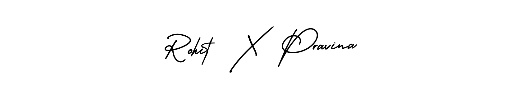 How to make Rohit  X  Pravina name signature. Use AmerikaSignatureDemo-Regular style for creating short signs online. This is the latest handwritten sign. Rohit  X  Pravina signature style 3 images and pictures png