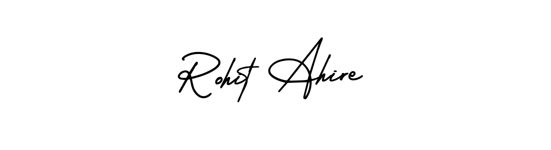You should practise on your own different ways (AmerikaSignatureDemo-Regular) to write your name (Rohit Ahire) in signature. don't let someone else do it for you. Rohit Ahire signature style 3 images and pictures png