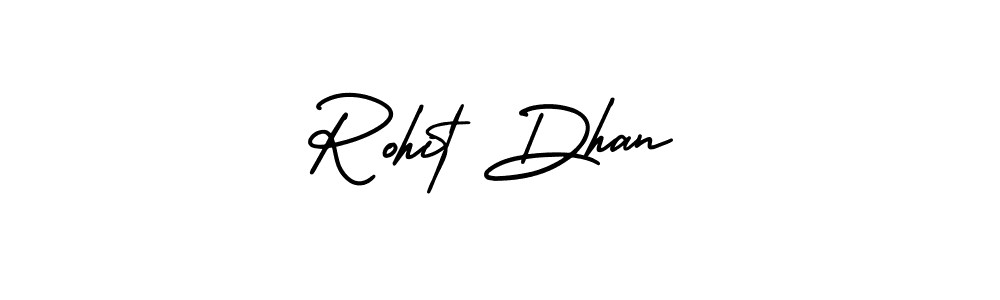 You should practise on your own different ways (AmerikaSignatureDemo-Regular) to write your name (Rohit Dhan) in signature. don't let someone else do it for you. Rohit Dhan signature style 3 images and pictures png