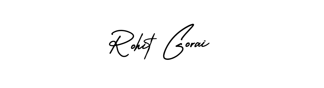 You should practise on your own different ways (AmerikaSignatureDemo-Regular) to write your name (Rohit Gorai) in signature. don't let someone else do it for you. Rohit Gorai signature style 3 images and pictures png