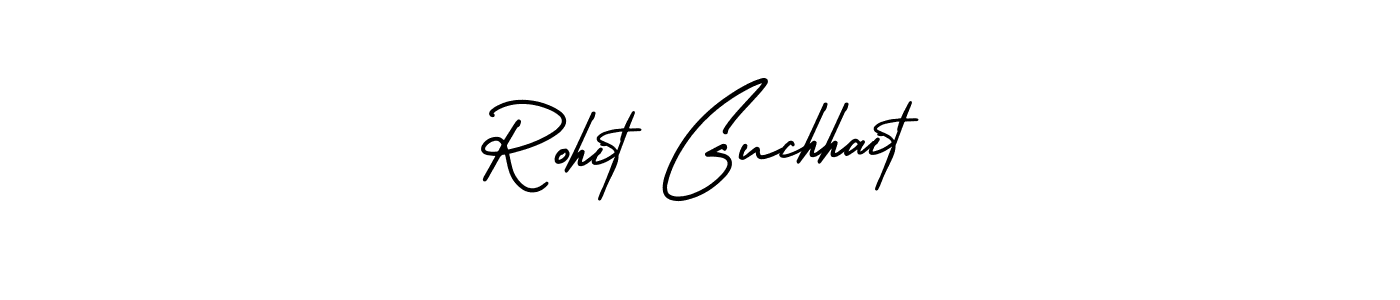The best way (AmerikaSignatureDemo-Regular) to make a short signature is to pick only two or three words in your name. The name Rohit Guchhait include a total of six letters. For converting this name. Rohit Guchhait signature style 3 images and pictures png