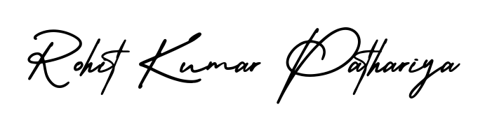 Elevate your brand with a stunning Rohit Kumar Pathariya eSignature. The AmerikaSignatureDemo-Regular style provides a balanced, flowing aesthetic for everyday signing. Rohit Kumar Pathariya signature style 3 images and pictures png