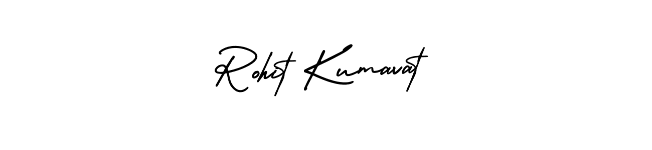 You should practise on your own different ways (AmerikaSignatureDemo-Regular) to write your name (Rohit Kumavat) in signature. don't let someone else do it for you. Rohit Kumavat signature style 3 images and pictures png