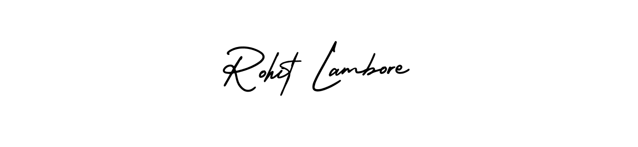 Make a short Rohit Lambore signature style. Manage your documents anywhere anytime using AmerikaSignatureDemo-Regular. Create and add eSignatures, submit forms, share and send files easily. Rohit Lambore signature style 3 images and pictures png