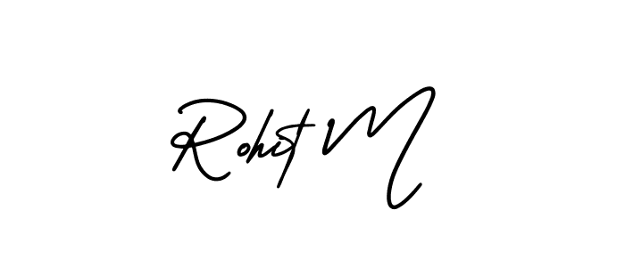 Rohit M stylish signature style. Best Handwritten Sign (AmerikaSignatureDemo-Regular) for my name. Handwritten Signature Collection Ideas for my name Rohit M. Rohit M signature style 3 images and pictures png