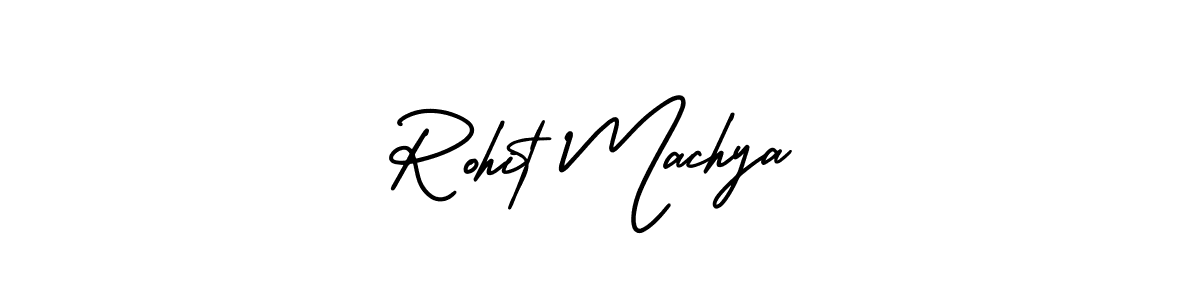 You should practise on your own different ways (AmerikaSignatureDemo-Regular) to write your name (Rohit Machya) in signature. don't let someone else do it for you. Rohit Machya signature style 3 images and pictures png