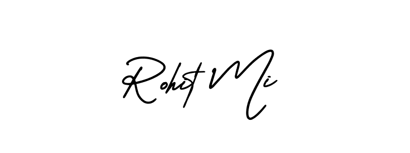 You should practise on your own different ways (AmerikaSignatureDemo-Regular) to write your name (Rohit Mi) in signature. don't let someone else do it for you. Rohit Mi signature style 3 images and pictures png