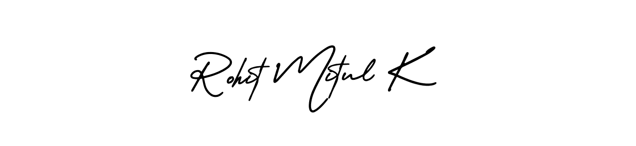 Similarly AmerikaSignatureDemo-Regular is the best handwritten signature design. Signature creator online .You can use it as an online autograph creator for name Rohit Mitul K. Rohit Mitul K signature style 3 images and pictures png