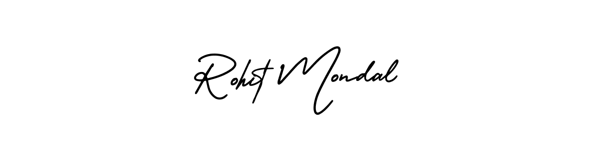 You should practise on your own different ways (AmerikaSignatureDemo-Regular) to write your name (Rohit Mondal) in signature. don't let someone else do it for you. Rohit Mondal signature style 3 images and pictures png