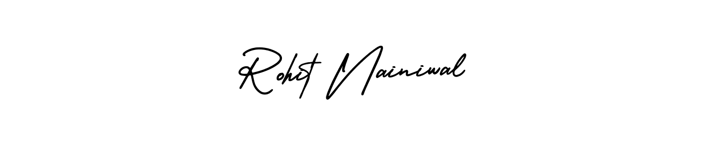 The best way (AmerikaSignatureDemo-Regular) to make a short signature is to pick only two or three words in your name. The name Rohit Nainiwal include a total of six letters. For converting this name. Rohit Nainiwal signature style 3 images and pictures png