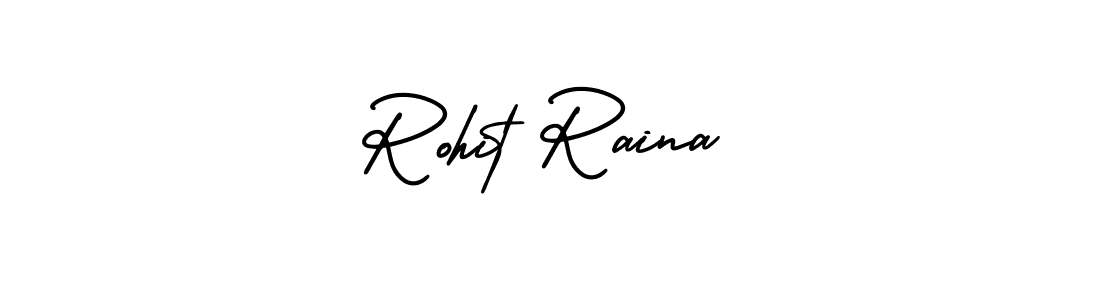 The best way (AmerikaSignatureDemo-Regular) to make a short signature is to pick only two or three words in your name. The name Rohit Raina include a total of six letters. For converting this name. Rohit Raina signature style 3 images and pictures png