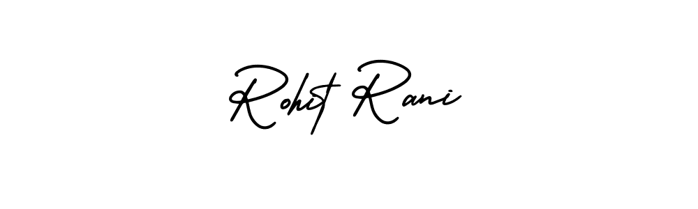 You should practise on your own different ways (AmerikaSignatureDemo-Regular) to write your name (Rohit Rani) in signature. don't let someone else do it for you. Rohit Rani signature style 3 images and pictures png