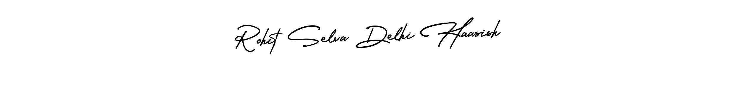 Use a signature maker to create a handwritten signature online. With this signature software, you can design (AmerikaSignatureDemo-Regular) your own signature for name Rohit Selva Delhi Haasish. Rohit Selva Delhi Haasish signature style 3 images and pictures png
