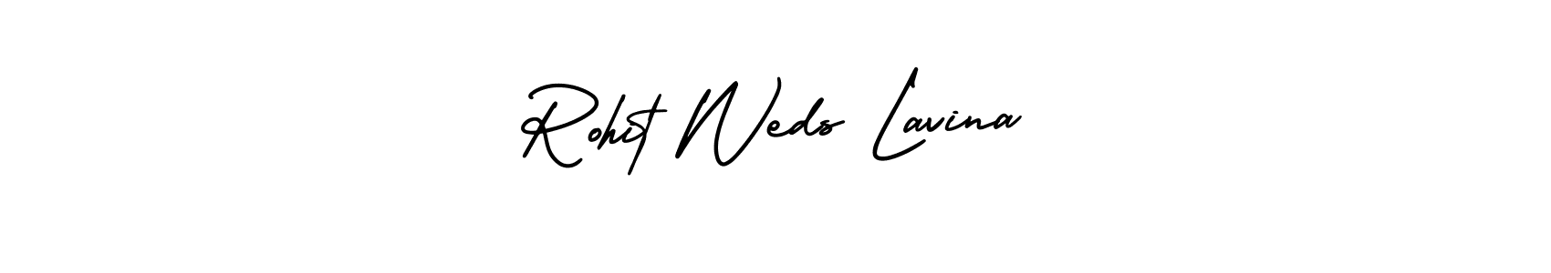 Create a beautiful signature design for name Rohit Weds Lavina. With this signature (AmerikaSignatureDemo-Regular) fonts, you can make a handwritten signature for free. Rohit Weds Lavina signature style 3 images and pictures png