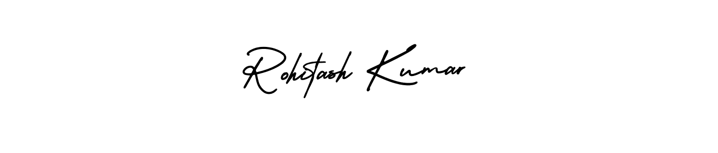 The best way (AmerikaSignatureDemo-Regular) to make a short signature is to pick only two or three words in your name. The name Rohitash Kumar include a total of six letters. For converting this name. Rohitash Kumar signature style 3 images and pictures png