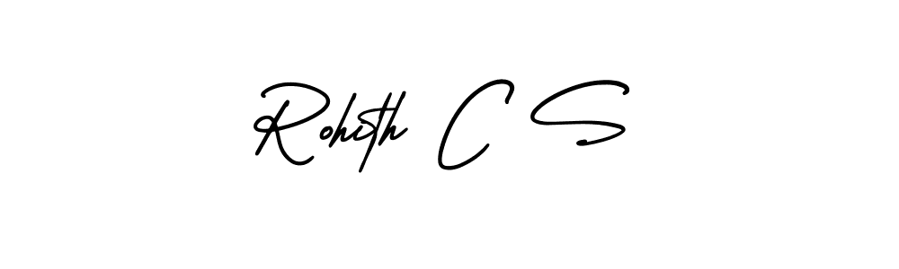 You should practise on your own different ways (AmerikaSignatureDemo-Regular) to write your name (Rohith C S) in signature. don't let someone else do it for you. Rohith C S signature style 3 images and pictures png