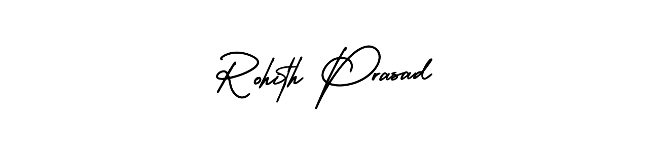 The best way (AmerikaSignatureDemo-Regular) to make a short signature is to pick only two or three words in your name. The name Rohith Prasad include a total of six letters. For converting this name. Rohith Prasad signature style 3 images and pictures png