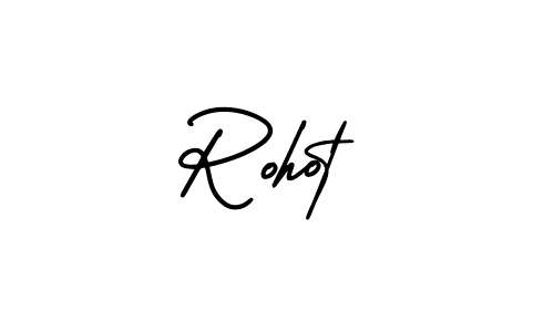 How to make Rohot name signature. Use AmerikaSignatureDemo-Regular style for creating short signs online. This is the latest handwritten sign. Rohot signature style 3 images and pictures png