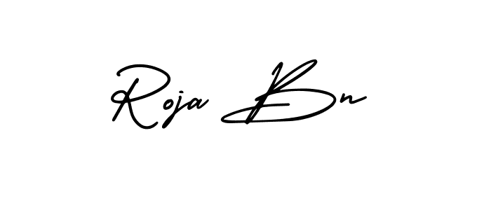 AmerikaSignatureDemo-Regular is a professional signature style that is perfect for those who want to add a touch of class to their signature. It is also a great choice for those who want to make their signature more unique. Get Roja Bn name to fancy signature for free. Roja Bn signature style 3 images and pictures png