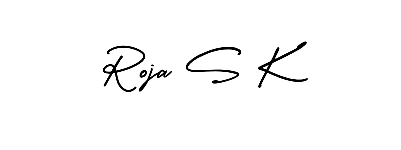 How to make Roja S K signature? AmerikaSignatureDemo-Regular is a professional autograph style. Create handwritten signature for Roja S K name. Roja S K signature style 3 images and pictures png