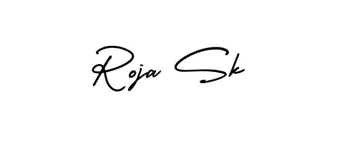 Use a signature maker to create a handwritten signature online. With this signature software, you can design (AmerikaSignatureDemo-Regular) your own signature for name Roja Sk. Roja Sk signature style 3 images and pictures png