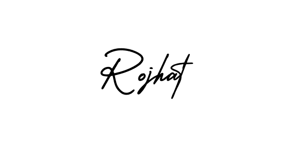 Rojhat stylish signature style. Best Handwritten Sign (AmerikaSignatureDemo-Regular) for my name. Handwritten Signature Collection Ideas for my name Rojhat. Rojhat signature style 3 images and pictures png