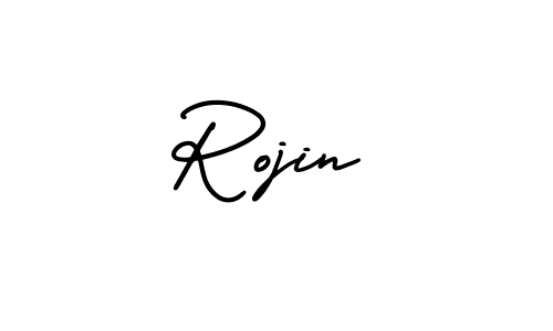 Design your own signature with our free online signature maker. With this signature software, you can create a handwritten (AmerikaSignatureDemo-Regular) signature for name Rojin. Rojin signature style 3 images and pictures png