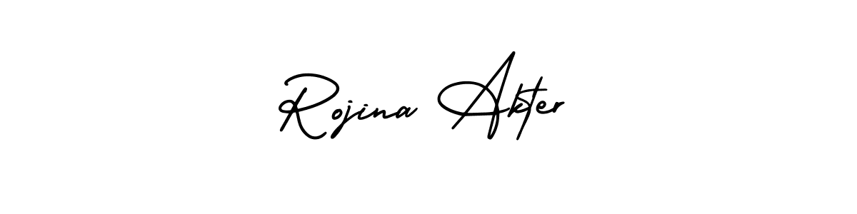 AmerikaSignatureDemo-Regular is a professional signature style that is perfect for those who want to add a touch of class to their signature. It is also a great choice for those who want to make their signature more unique. Get Rojina Akter name to fancy signature for free. Rojina Akter signature style 3 images and pictures png