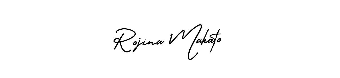This is the best signature style for the Rojina Mahato name. Also you like these signature font (AmerikaSignatureDemo-Regular). Mix name signature. Rojina Mahato signature style 3 images and pictures png