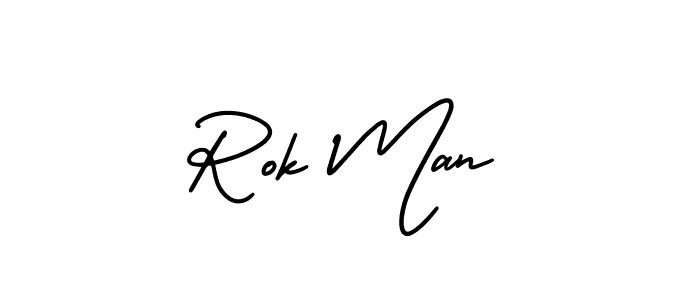 How to Draw Rok Man signature style? AmerikaSignatureDemo-Regular is a latest design signature styles for name Rok Man. Rok Man signature style 3 images and pictures png