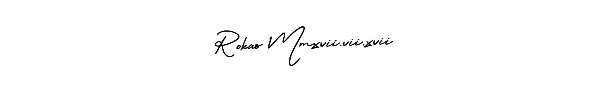 How to Draw Rokas Mmxvii.vii.xvii signature style? AmerikaSignatureDemo-Regular is a latest design signature styles for name Rokas Mmxvii.vii.xvii. Rokas Mmxvii.vii.xvii signature style 3 images and pictures png