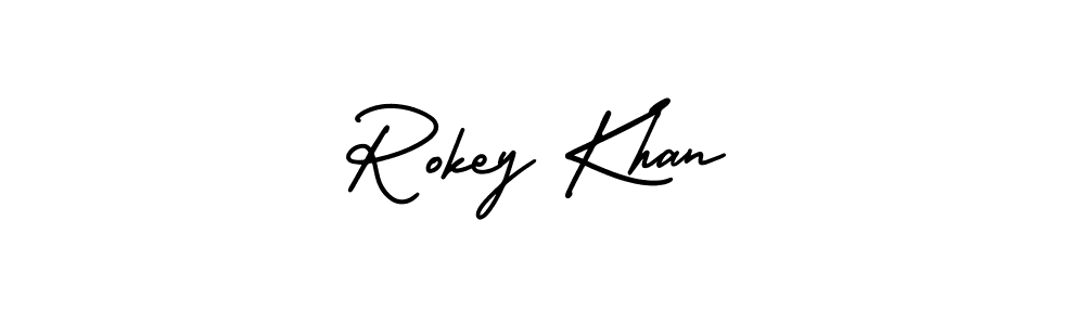 Best and Professional Signature Style for Rokey Khan. AmerikaSignatureDemo-Regular Best Signature Style Collection. Rokey Khan signature style 3 images and pictures png
