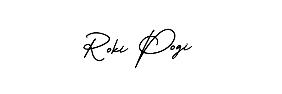 Create a beautiful signature design for name Roki Pogi. With this signature (AmerikaSignatureDemo-Regular) fonts, you can make a handwritten signature for free. Roki Pogi signature style 3 images and pictures png