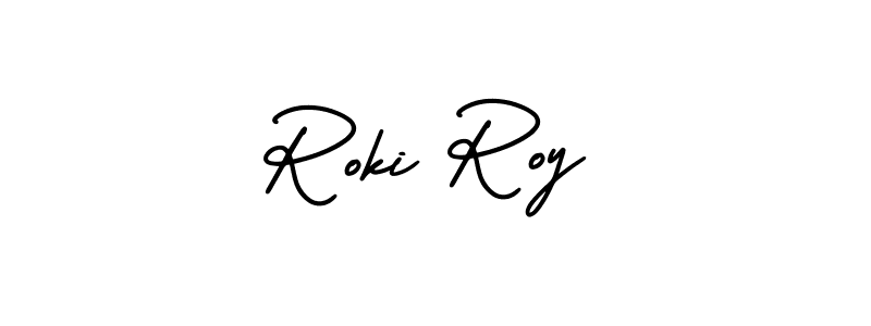 Use a signature maker to create a handwritten signature online. With this signature software, you can design (AmerikaSignatureDemo-Regular) your own signature for name Roki Roy. Roki Roy signature style 3 images and pictures png