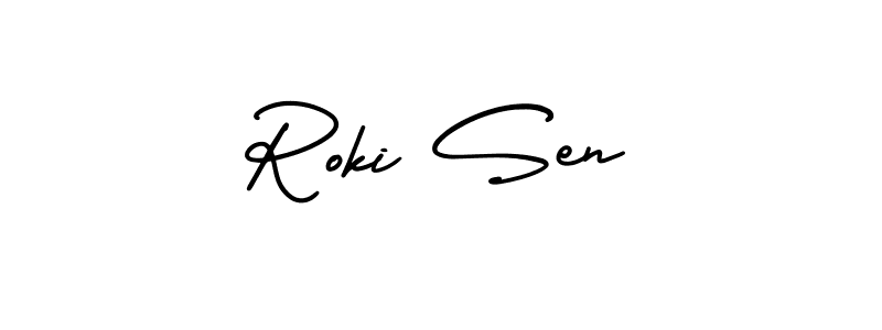 It looks lik you need a new signature style for name Roki Sen. Design unique handwritten (AmerikaSignatureDemo-Regular) signature with our free signature maker in just a few clicks. Roki Sen signature style 3 images and pictures png