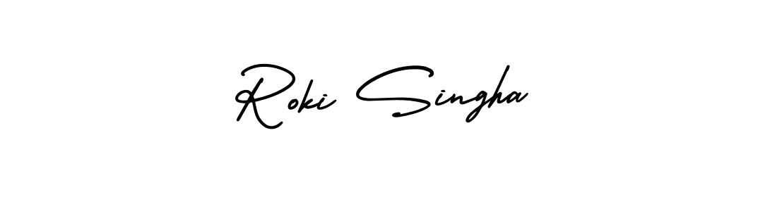 Make a beautiful signature design for name Roki Singha. With this signature (AmerikaSignatureDemo-Regular) style, you can create a handwritten signature for free. Roki Singha signature style 3 images and pictures png