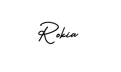 How to Draw Rokia signature style? AmerikaSignatureDemo-Regular is a latest design signature styles for name Rokia. Rokia signature style 3 images and pictures png