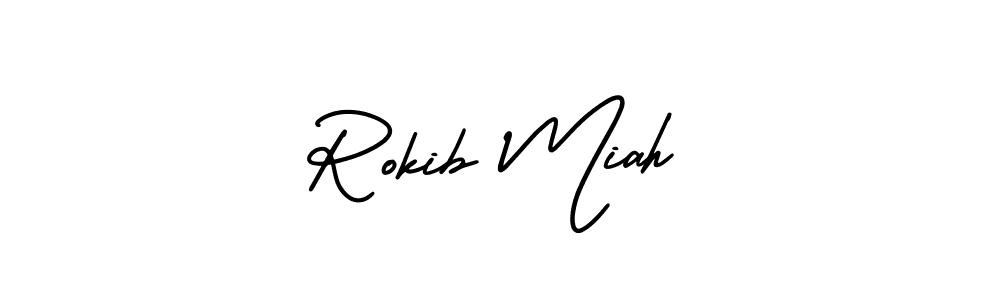 if you are searching for the best signature style for your name Rokib Miah. so please give up your signature search. here we have designed multiple signature styles  using AmerikaSignatureDemo-Regular. Rokib Miah signature style 3 images and pictures png