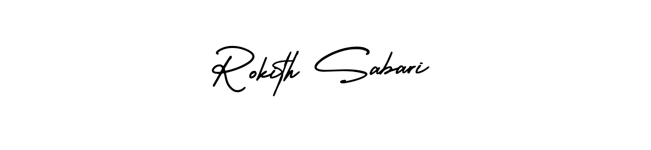 Create a beautiful signature design for name Rokith Sabari. With this signature (AmerikaSignatureDemo-Regular) fonts, you can make a handwritten signature for free. Rokith Sabari signature style 3 images and pictures png