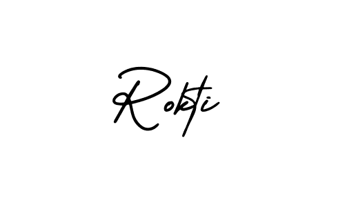 How to make Rokti signature? AmerikaSignatureDemo-Regular is a professional autograph style. Create handwritten signature for Rokti name. Rokti signature style 3 images and pictures png