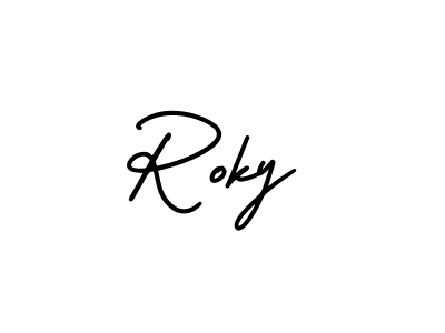 Create a beautiful signature design for name Roky. With this signature (AmerikaSignatureDemo-Regular) fonts, you can make a handwritten signature for free. Roky signature style 3 images and pictures png