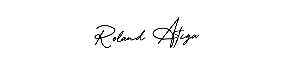 if you are searching for the best signature style for your name Roland Atiga. so please give up your signature search. here we have designed multiple signature styles  using AmerikaSignatureDemo-Regular. Roland Atiga signature style 3 images and pictures png